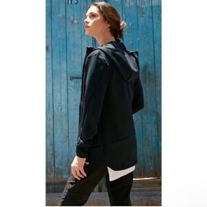 Paskho Black Full Zip Thick Scuba Hoodie with Warm Fleece Lining (Size: XS)